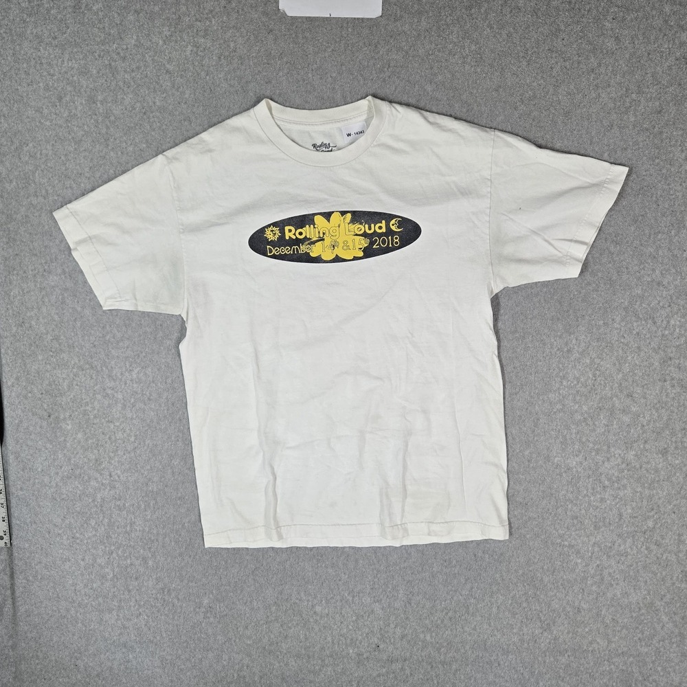 Rolling Loud Men Shirt L White Hip Hop Music Festival Poster Concert Tee READ